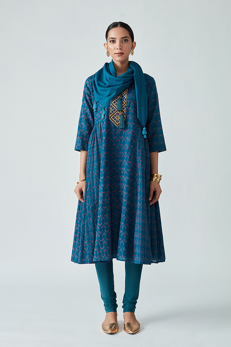 Monarch handloom Ikat kurta set